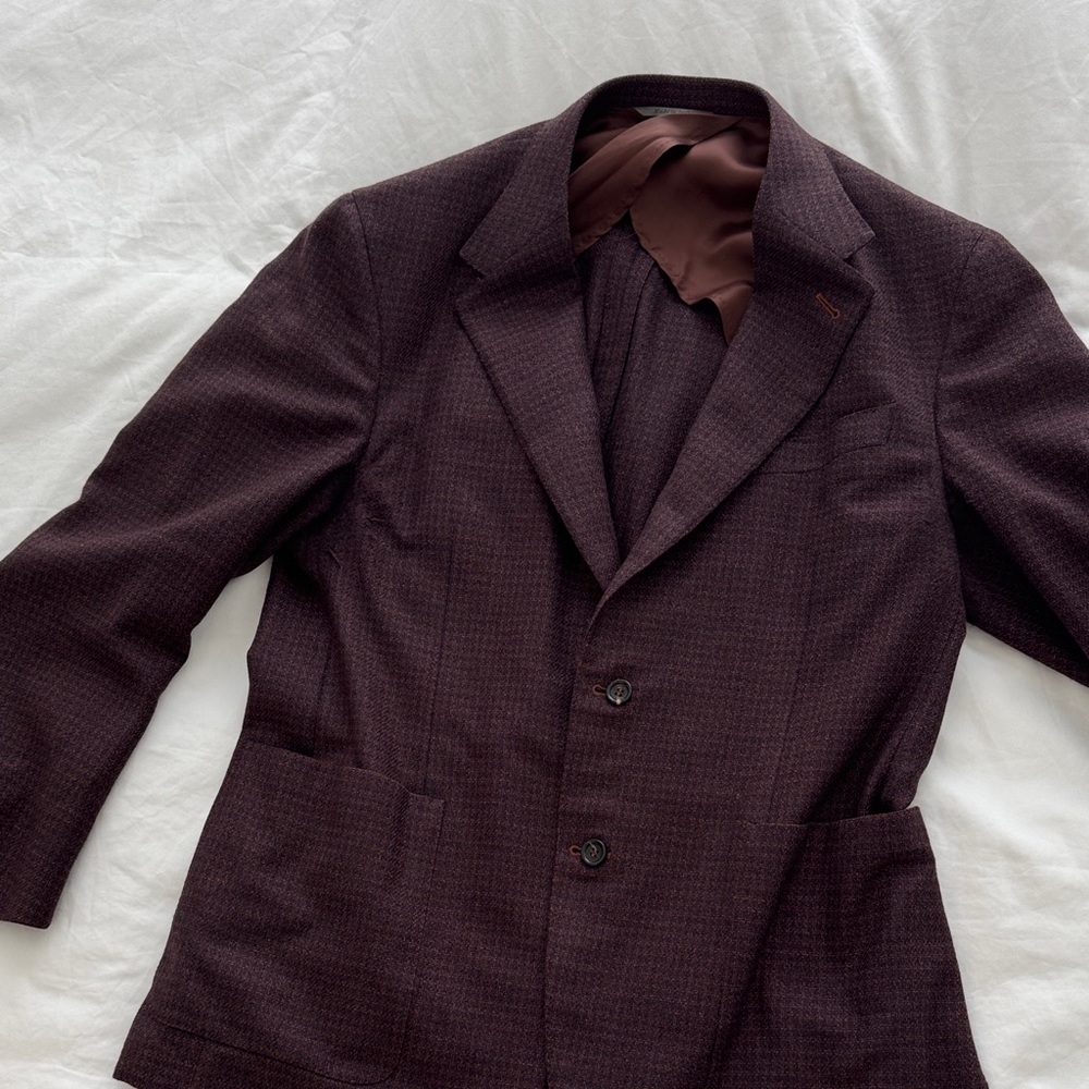 Canali Deep Maroon Textured Sport Coat
